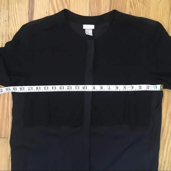 CLOSET CLEAR OUT - sophisticated black georgette and satin oversized shirt - Picture 10 of 10